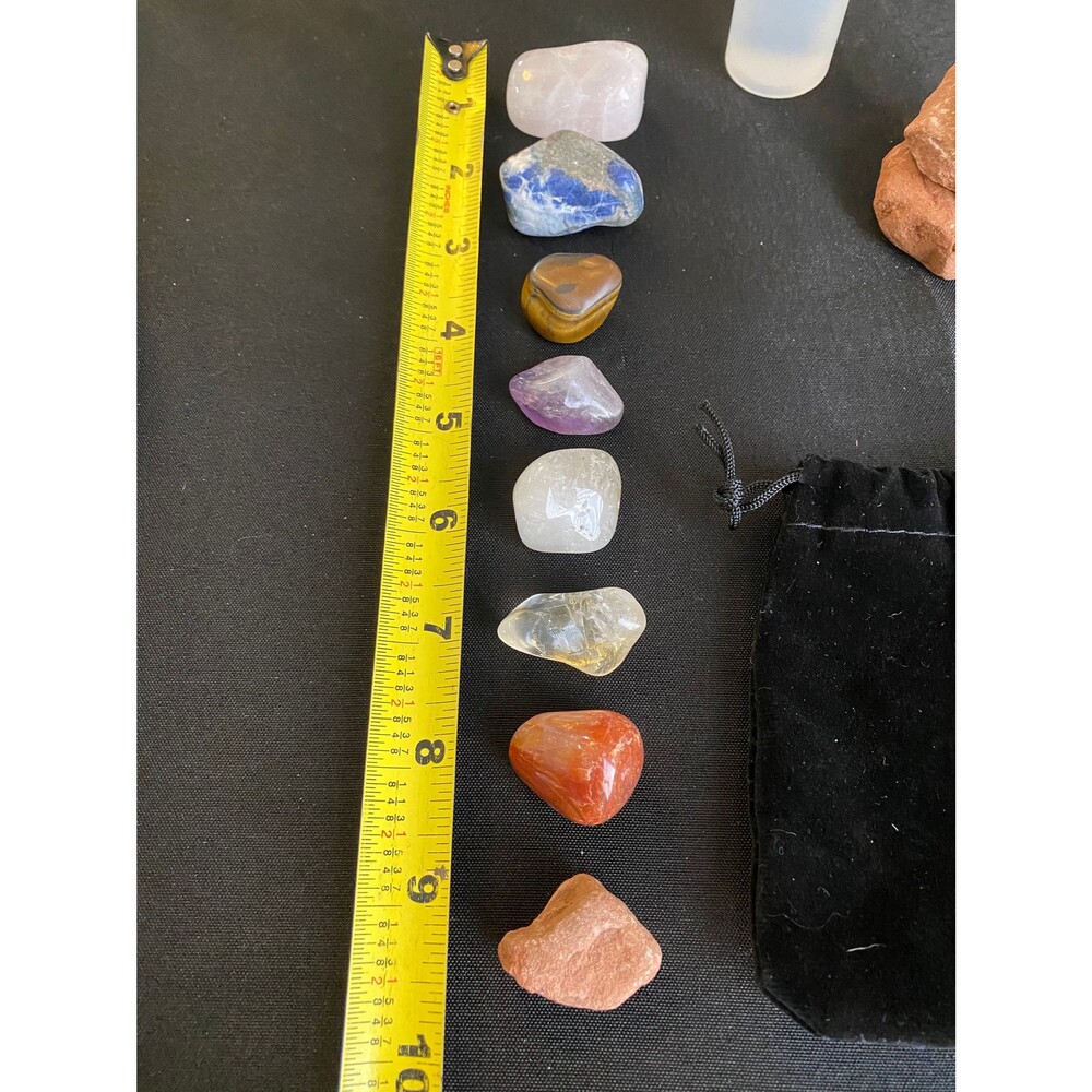 7 Crystals Gemstone Chakra Collection Altar Stones Witchy Pagan Citrine - Picture 4 of 5